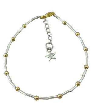 Silver and Gold Anklet