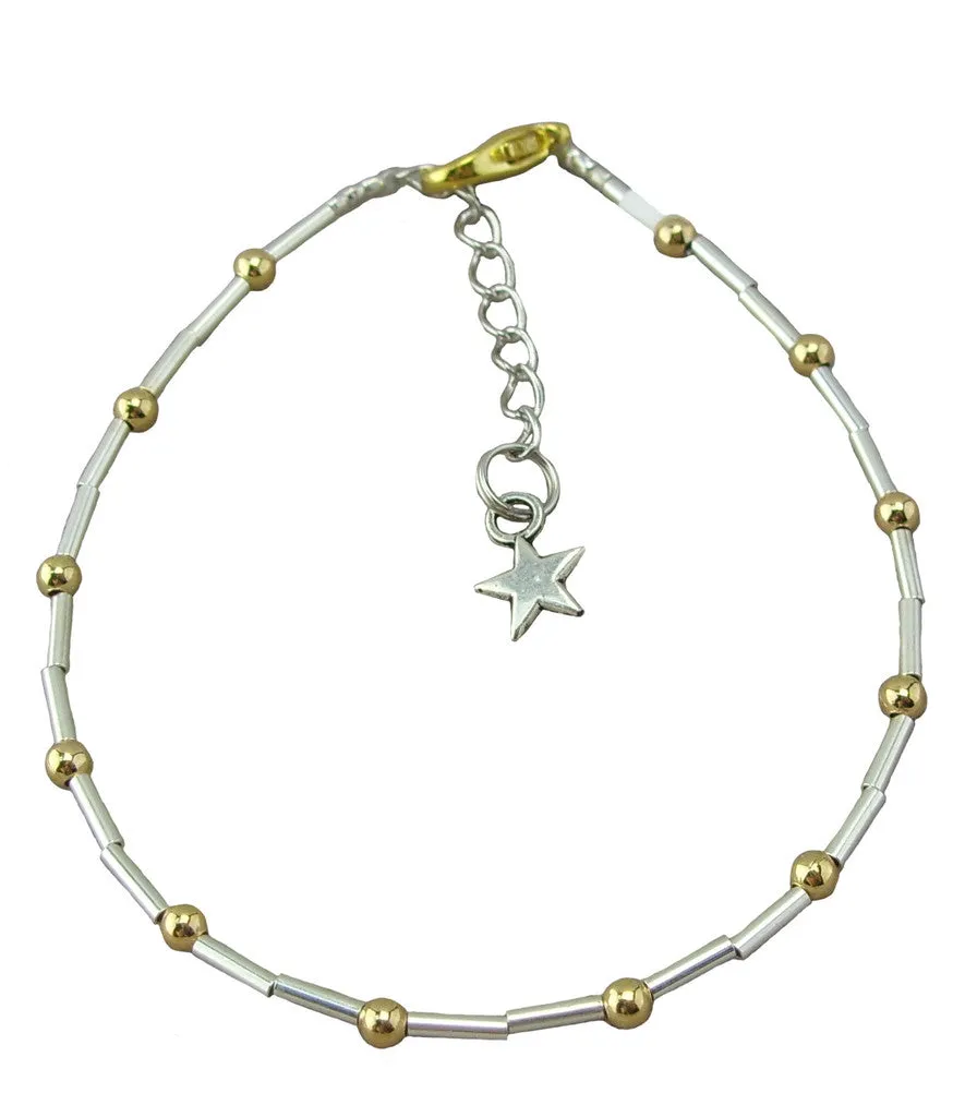 Silver and Gold Anklet