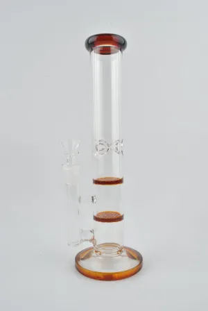 Stemless Double Honeycomb Perc - Amber