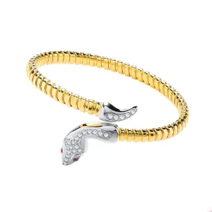 Sterling Silver & Gold Vermeil Snake Flexi Bangle