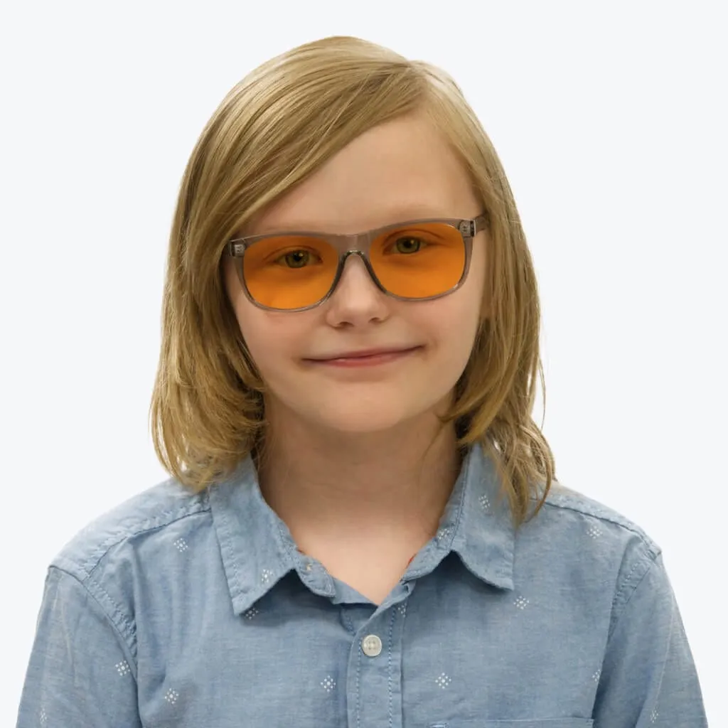 SunDown Kids Wayfarer Blue Blocking Glasses - Pearl Grey - Prescription