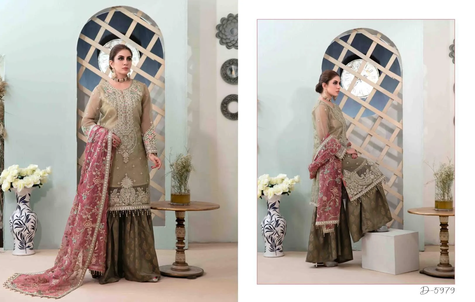 Tawakkal Tiara Embroidered Chiffon Collection – D-5979