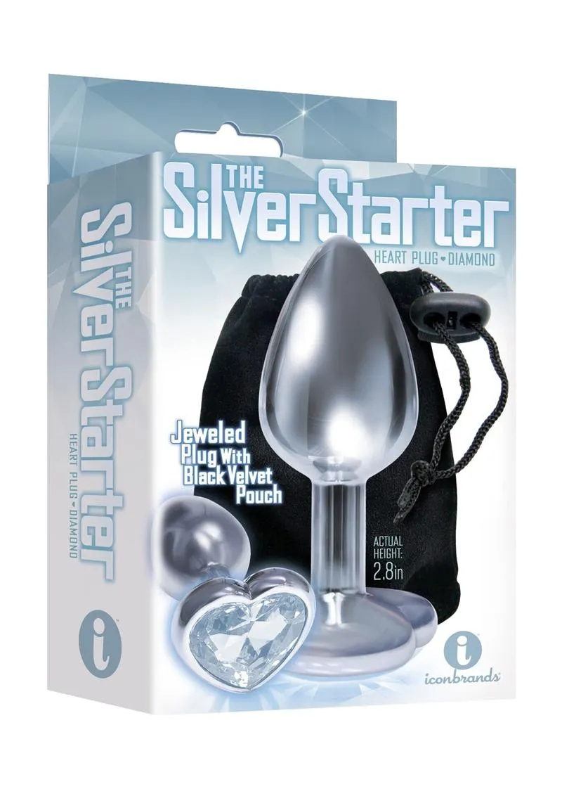 The 9's - The Silver Starter Bejeweled Heart Stainless Steel Plug