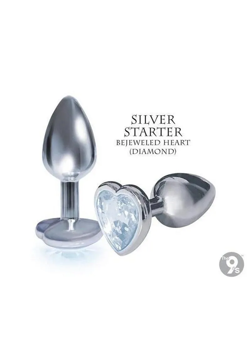 The 9's - The Silver Starter Bejeweled Heart Stainless Steel Plug