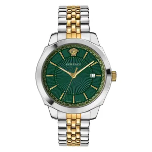 Versace Men's Watch Icon Classic Green Two-Tone Bracelet VEV901623