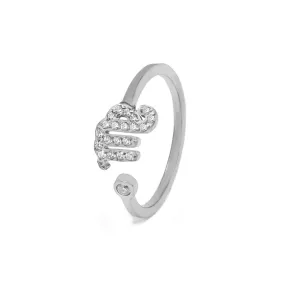 Virgo Ring with CZ Stones - Silver