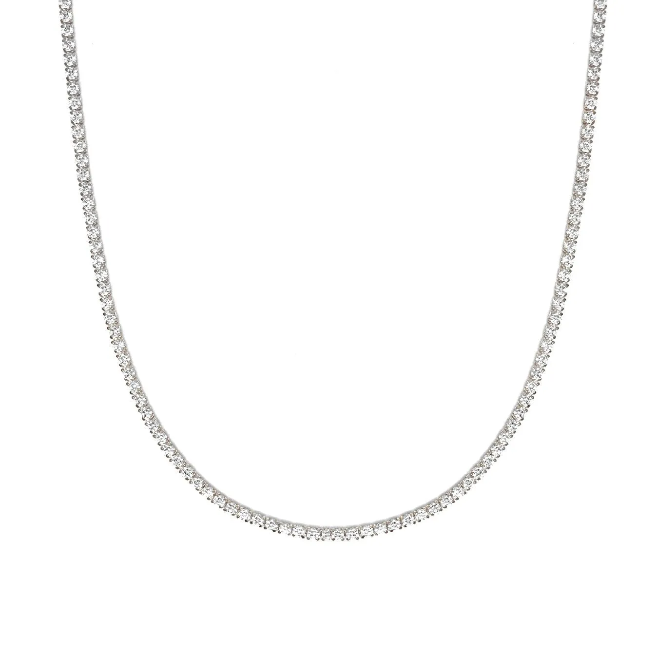 Wedding Tennis Necklace - Silver