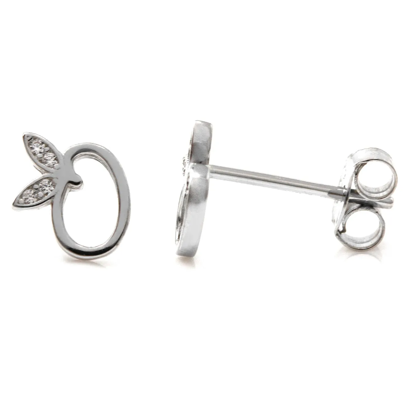 Winged Initial Earrings - Sterling Silver