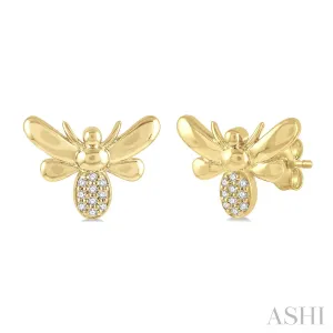 Yellow Gold Bumble Bee Earrings