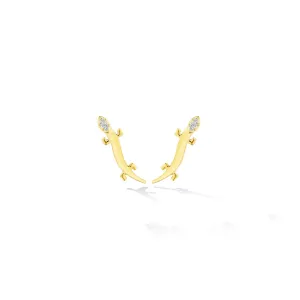 Yellow Gold Origin Stud Ear Climbers with Diamonds