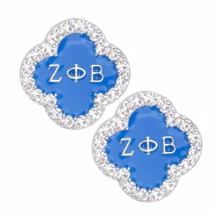 Zeta Phi Beta Blue Sorority Studs Earrings